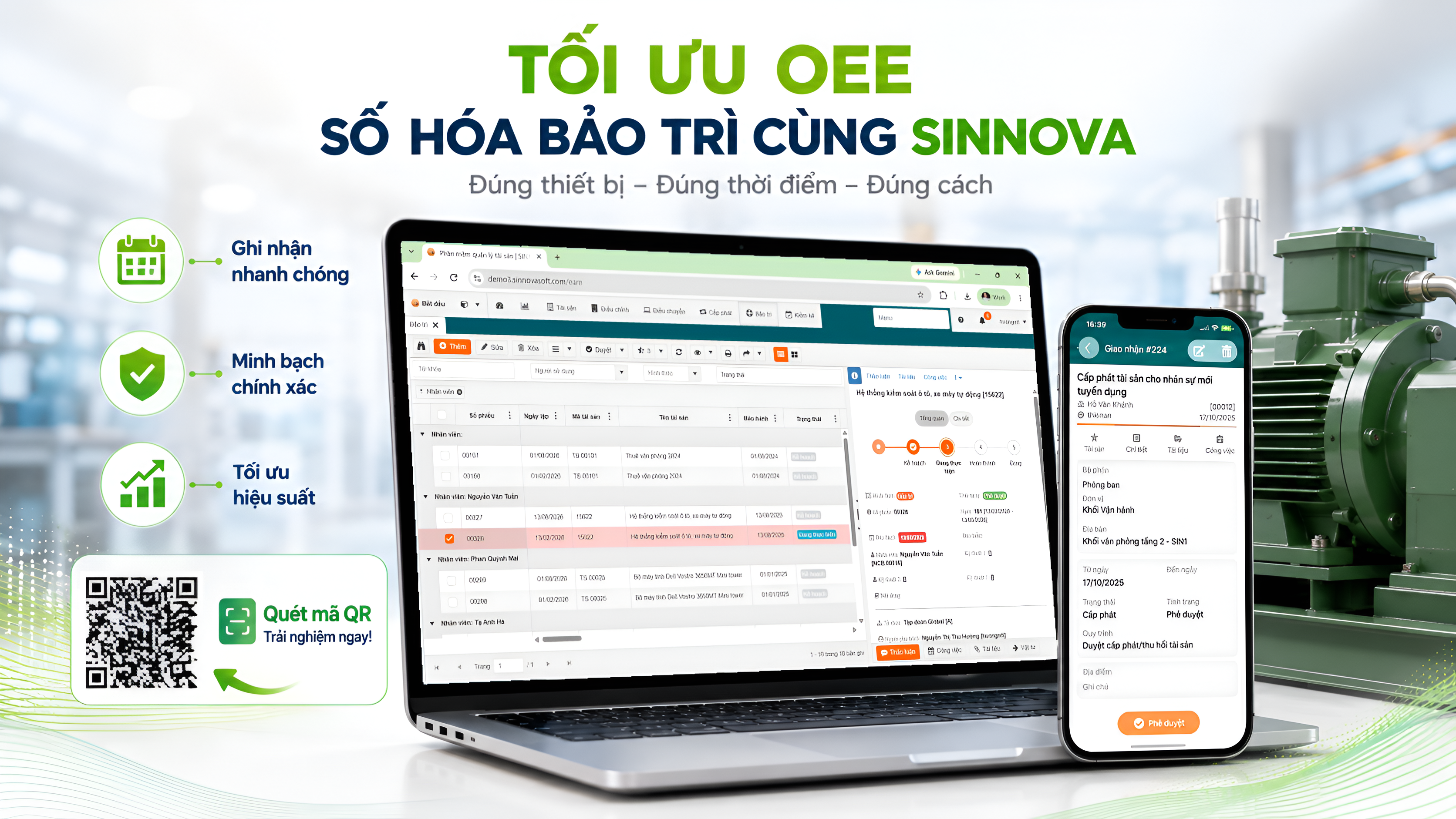 Tối ưu OEE và giảm dừng máy nhờ số hóa bảo trì