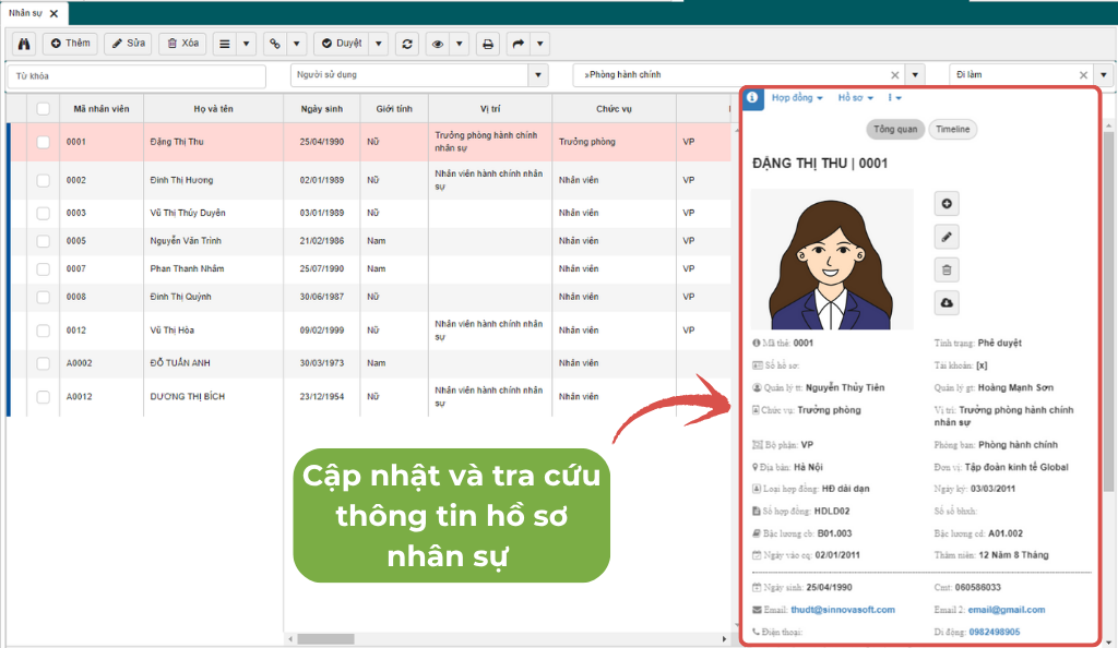 Cập nhật và tra cứu thông tin