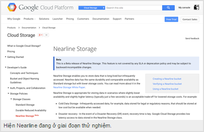 Google và cơ hội từ dịch vụ lưu trữ không giới hạn Nearline Storage