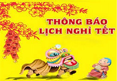 Thông báo lịch nghỉ Tết Âm lịch 2016